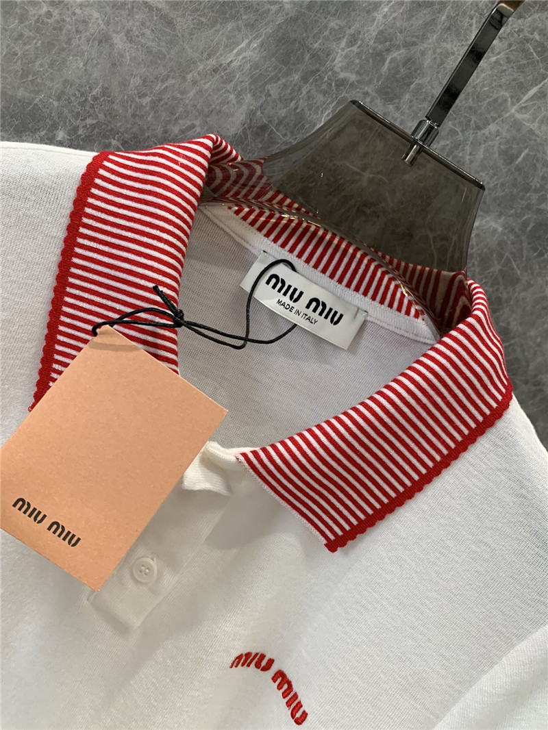 M1um1u lpolo collar short-sleeved t-shirt replica clothes