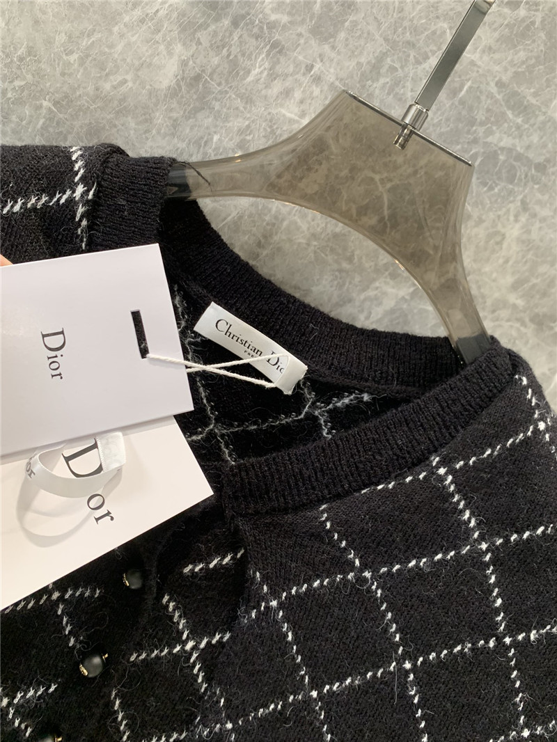 d10r D1am0nd jacquard knitted long-sleeved sweater replica clothes