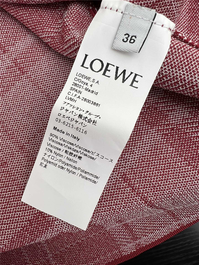 L0ew* red plaid short-sleeved top replica designer clothes