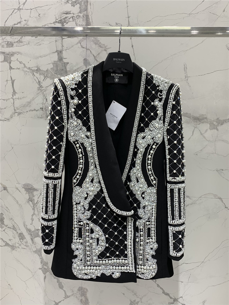Balmain heavy pearl suit jacket replica d&g clothing