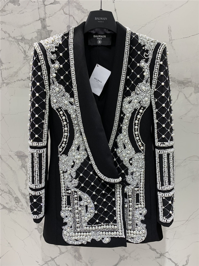 Balmain heavy pearl suit jacket replica d&g clothing