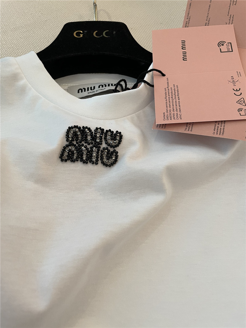 M1um1u beaded short sleeve replica clothing sites