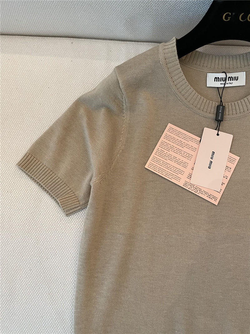 M1um1u logo short-sleeved sweater replica d&g clothing