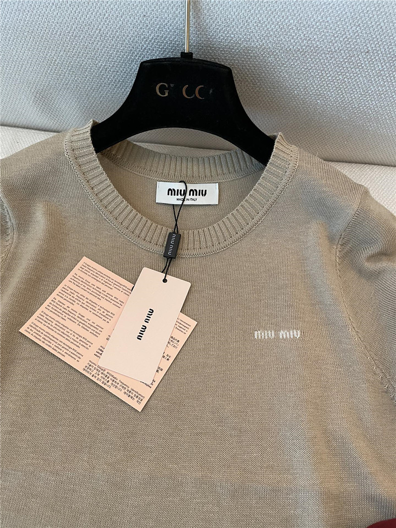 M1um1u logo short-sleeved sweater replica d&g clothing