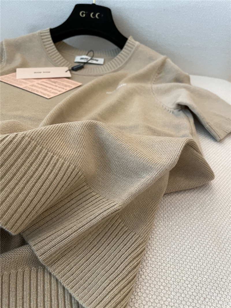 M1um1u logo short-sleeved sweater replica d&g clothing