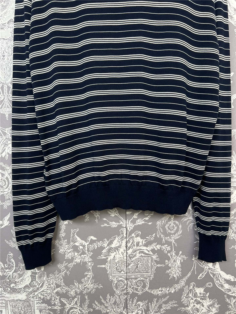 M1um1u new striped knitted polo long-sleeved replicas clothes