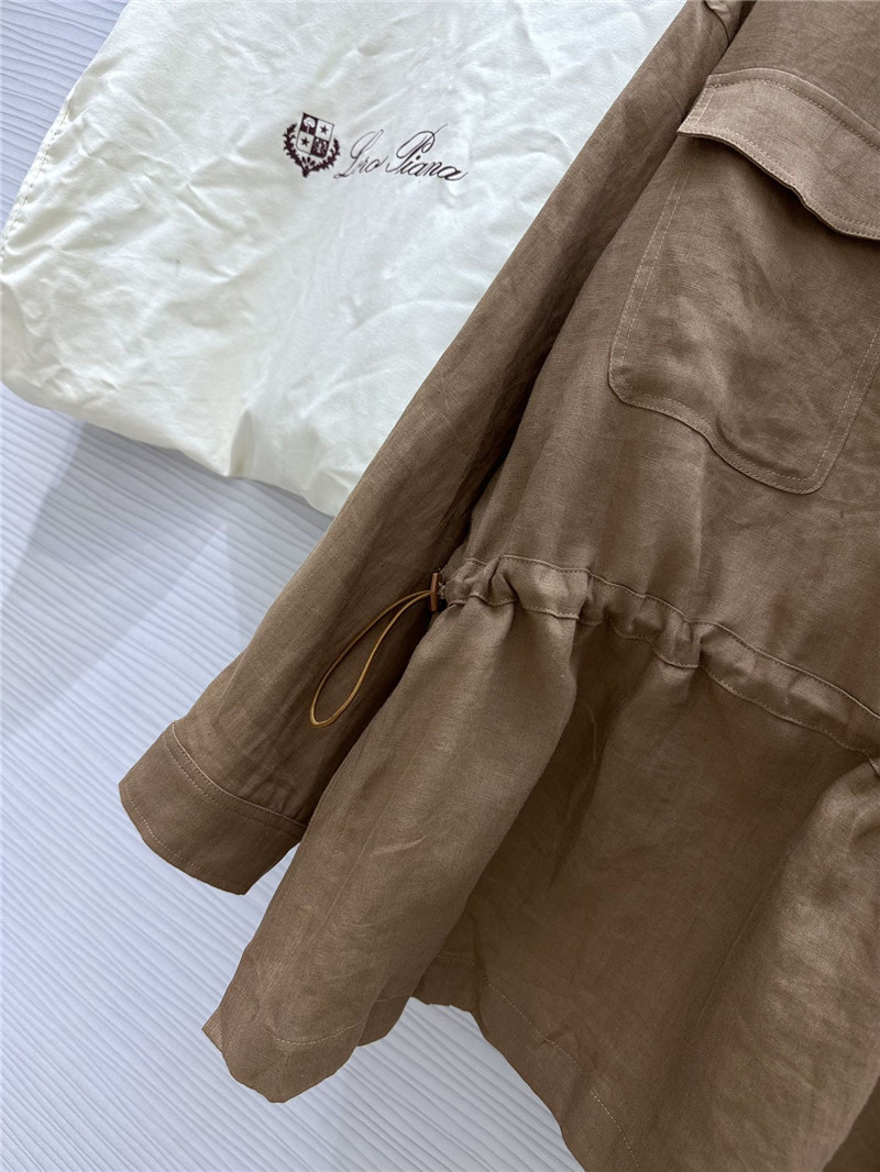 L0r0 P1ana hooded cotton and linen sweater dress replica clothes