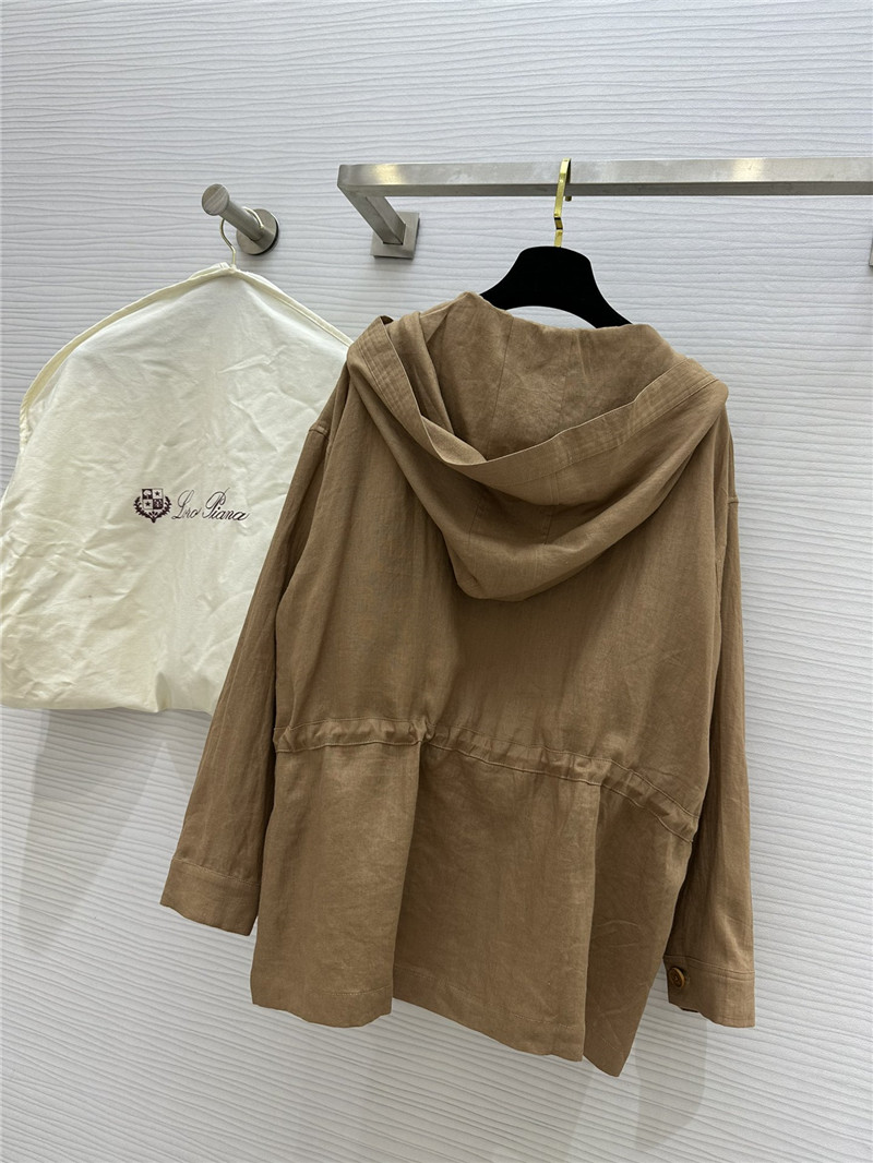 L0r0 P1ana hooded cotton and linen sweater dress replica clothes
