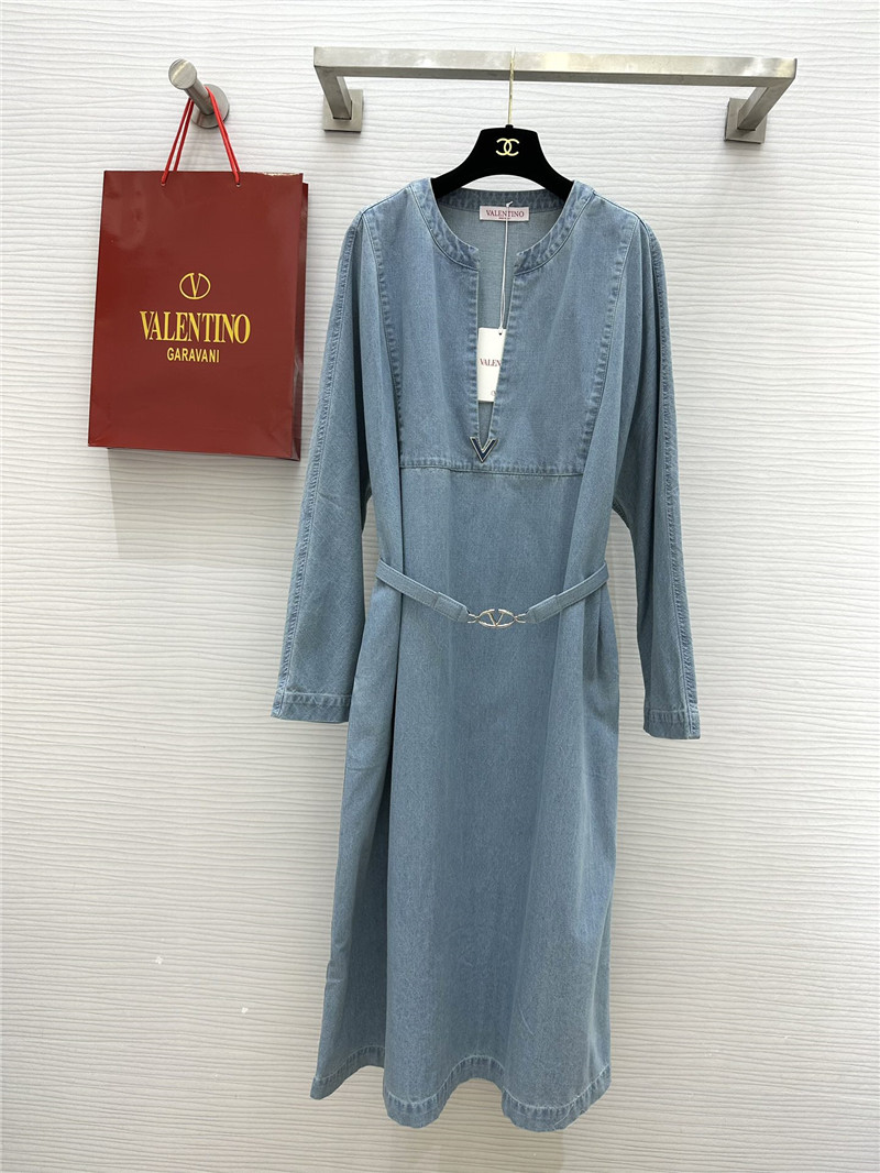 Va1e*ntin0 vintage denim maxi skirt replica clothing sites