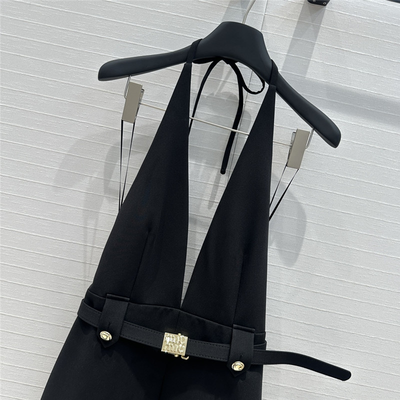 Miu Miu Black Stretch Wool Dress