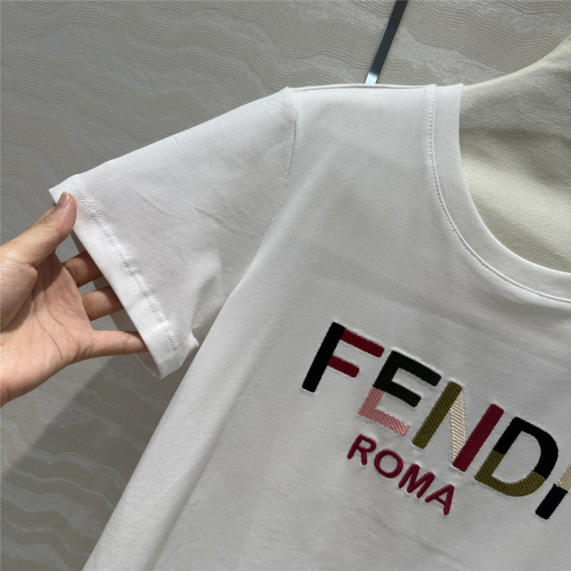 F**di colorful letter logo short sleeve t-shirt replica clothes