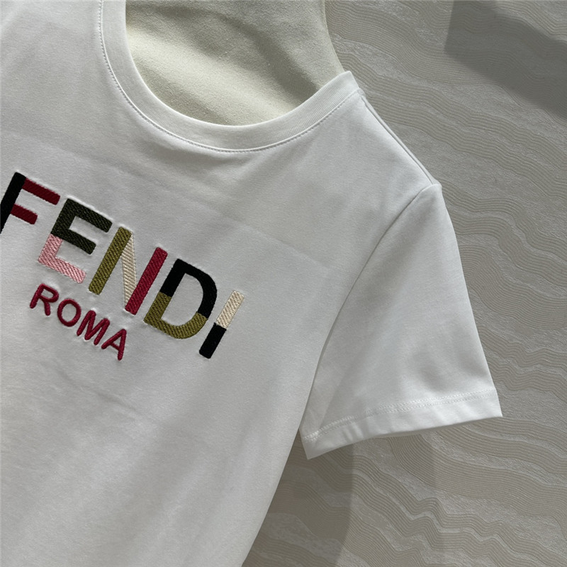 F**di colorful letter logo short sleeve t-shirt replica clothes