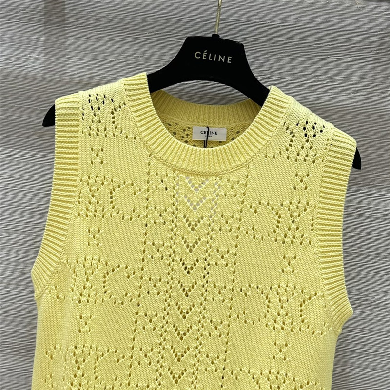 Ce1i*e hollow flower arc de triomphe knitted vest replicas clothes