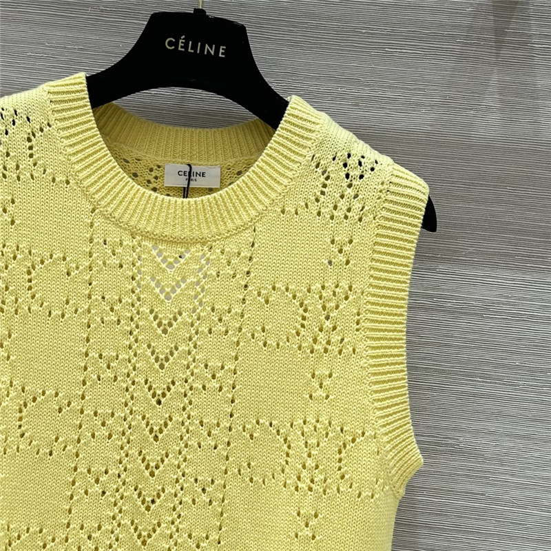 Ce1i*e hollow flower arc de triomphe knitted vest replicas clothes