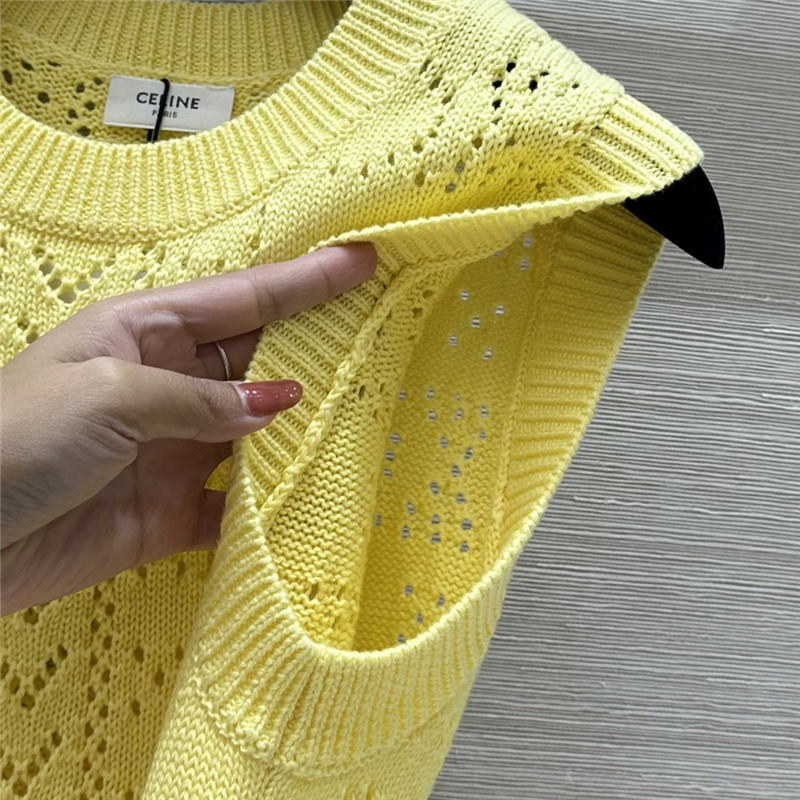 Ce1i*e hollow flower arc de triomphe knitted vest replicas clothes