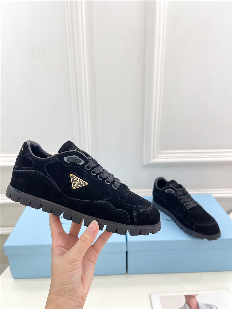Pra*a faded suede sneakers black