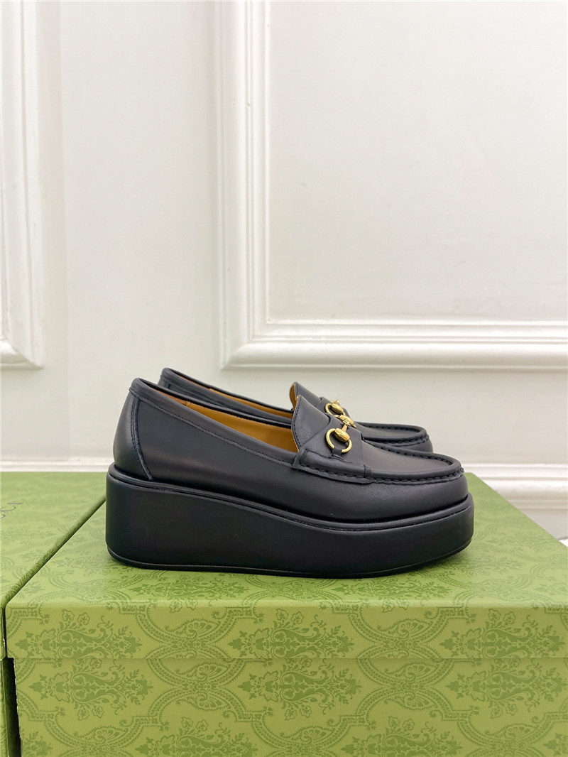 Gvc*1 horsebit wedge loafer in black leather
