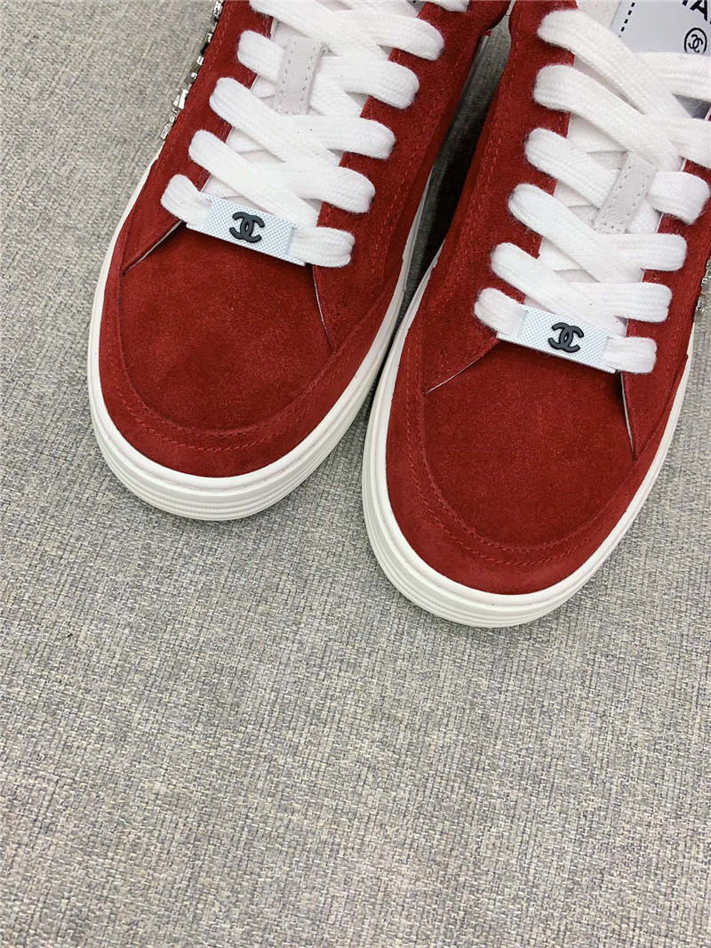 Ch**el red lace-up trainers