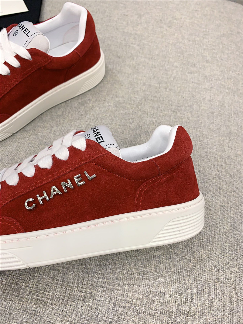 Ch**el red lace-up trainers