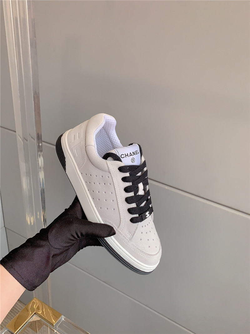 Ch**el calfskin lace-up low top sneakers