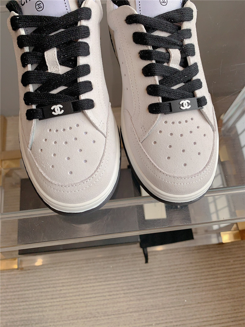 Ch**el calfskin lace-up low top sneakers