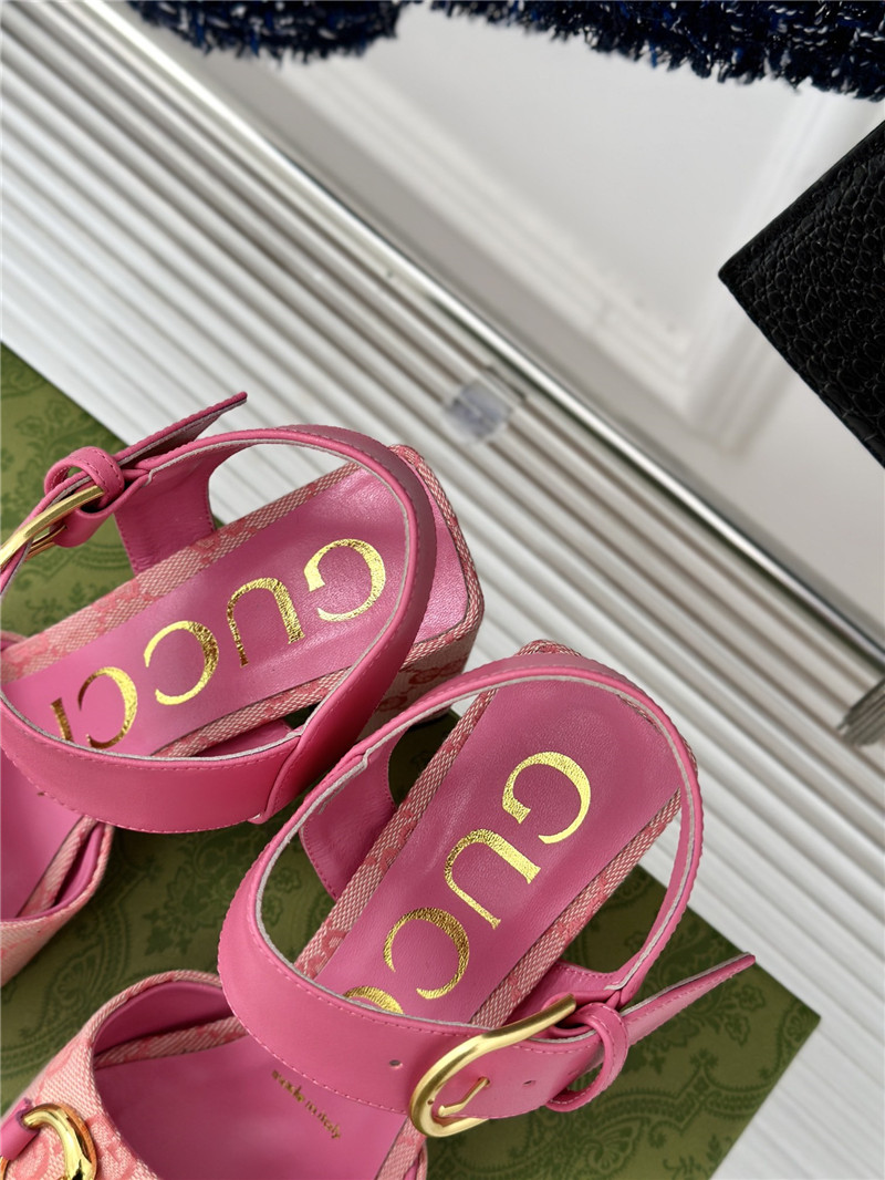 Gvc*1 horsebit sandal in pink gg canvas