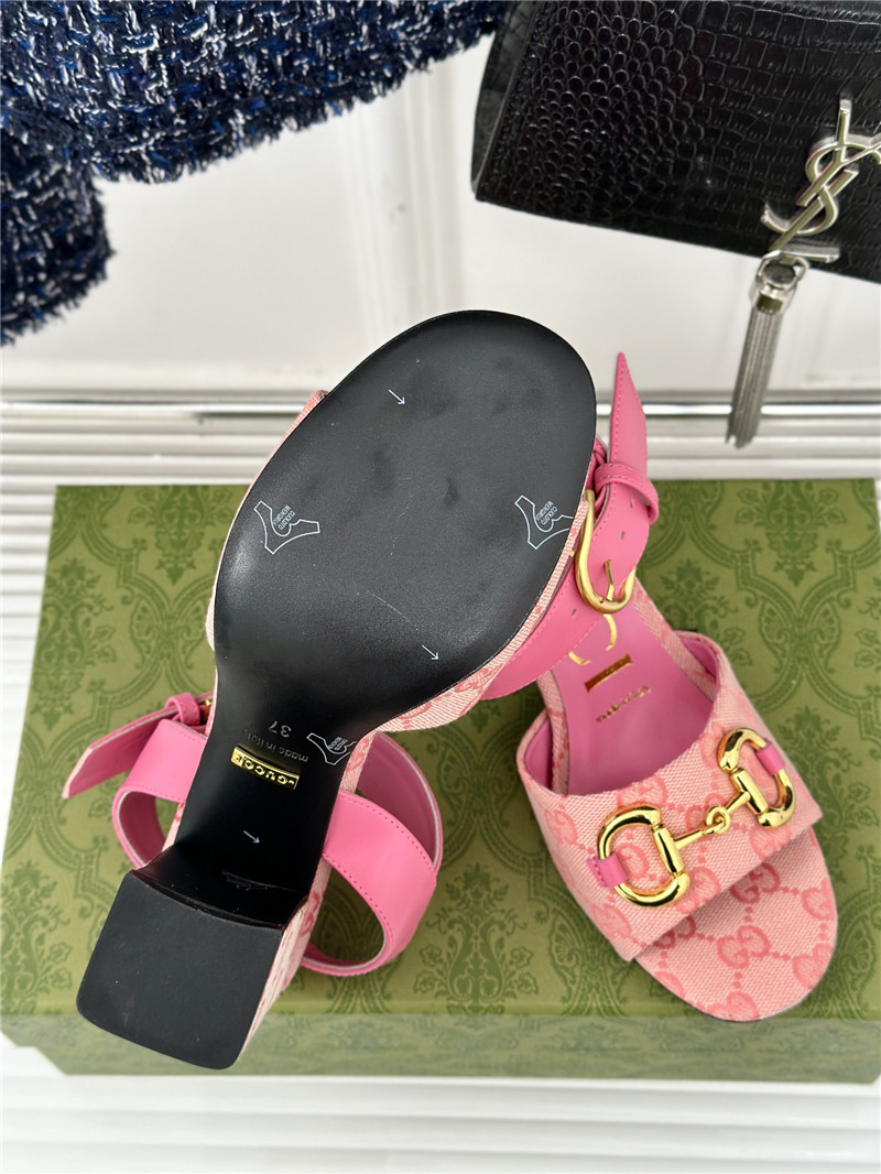 Gvc*1 horsebit sandal in pink gg canvas