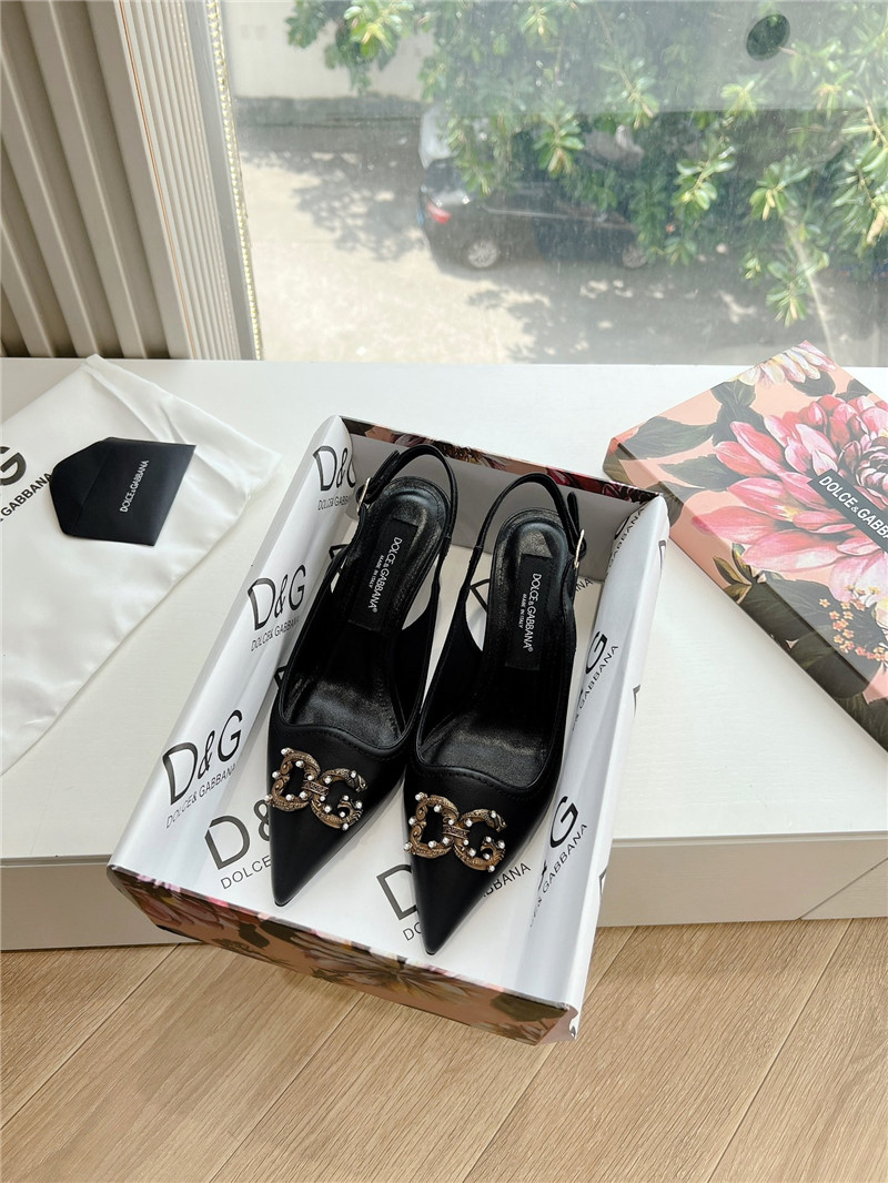 Dolce&Gabbana Black Calfskin Slingbacks 60mm