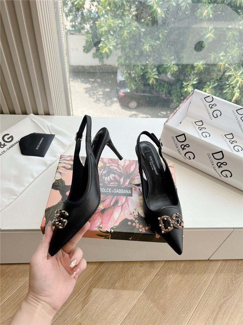 Dolce&Gabbana Black Calfskin Slingbacks 60mm