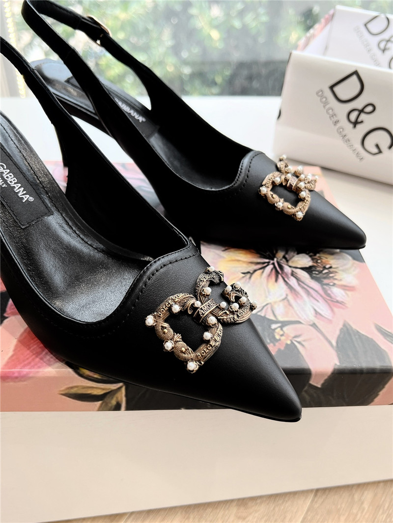 Dolce&Gabbana Black Calfskin Slingbacks 60mm