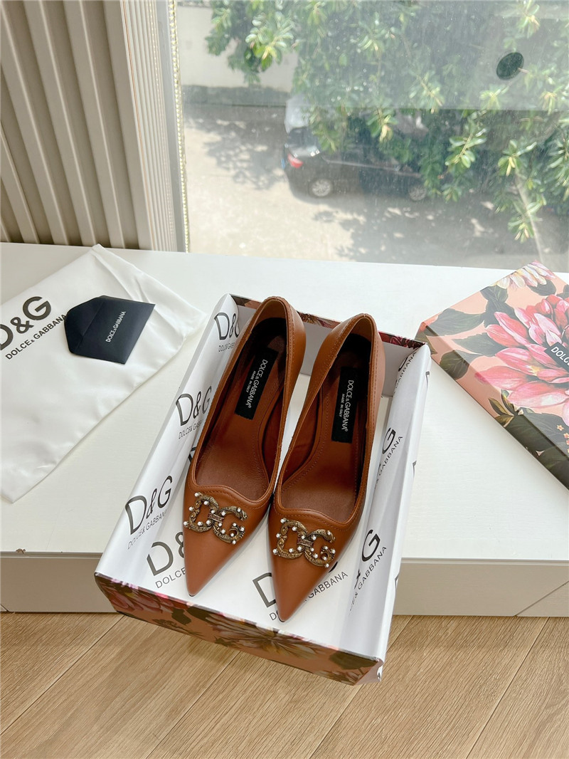 Dolce & Gabbana Brown Calfskin Pumps 90mm