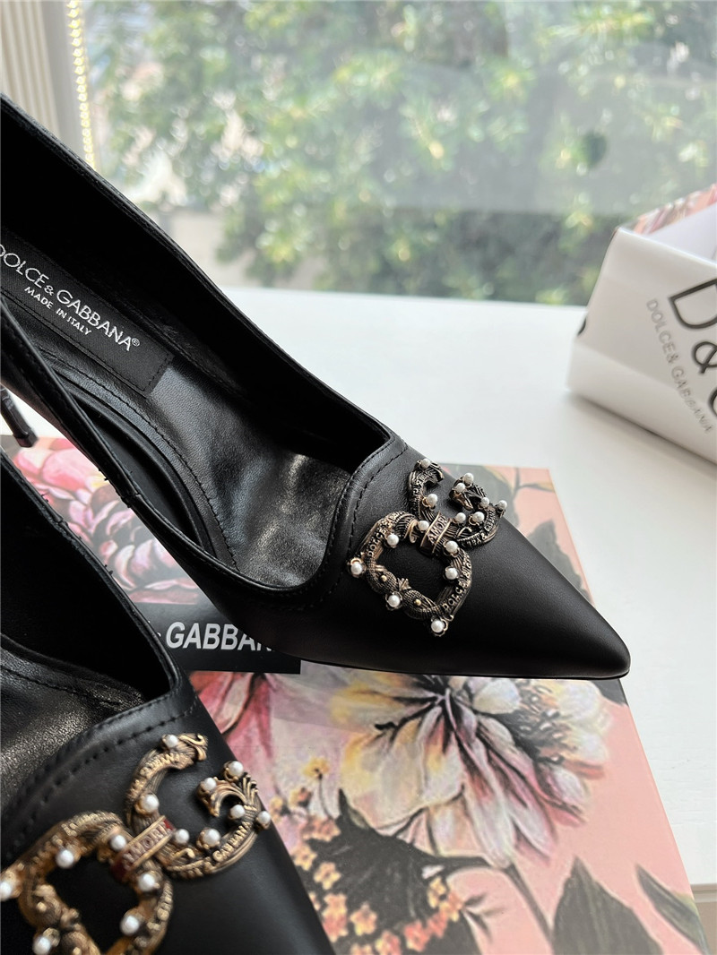 Dolce & Gabbana Black Calfskin Pumps 90mm