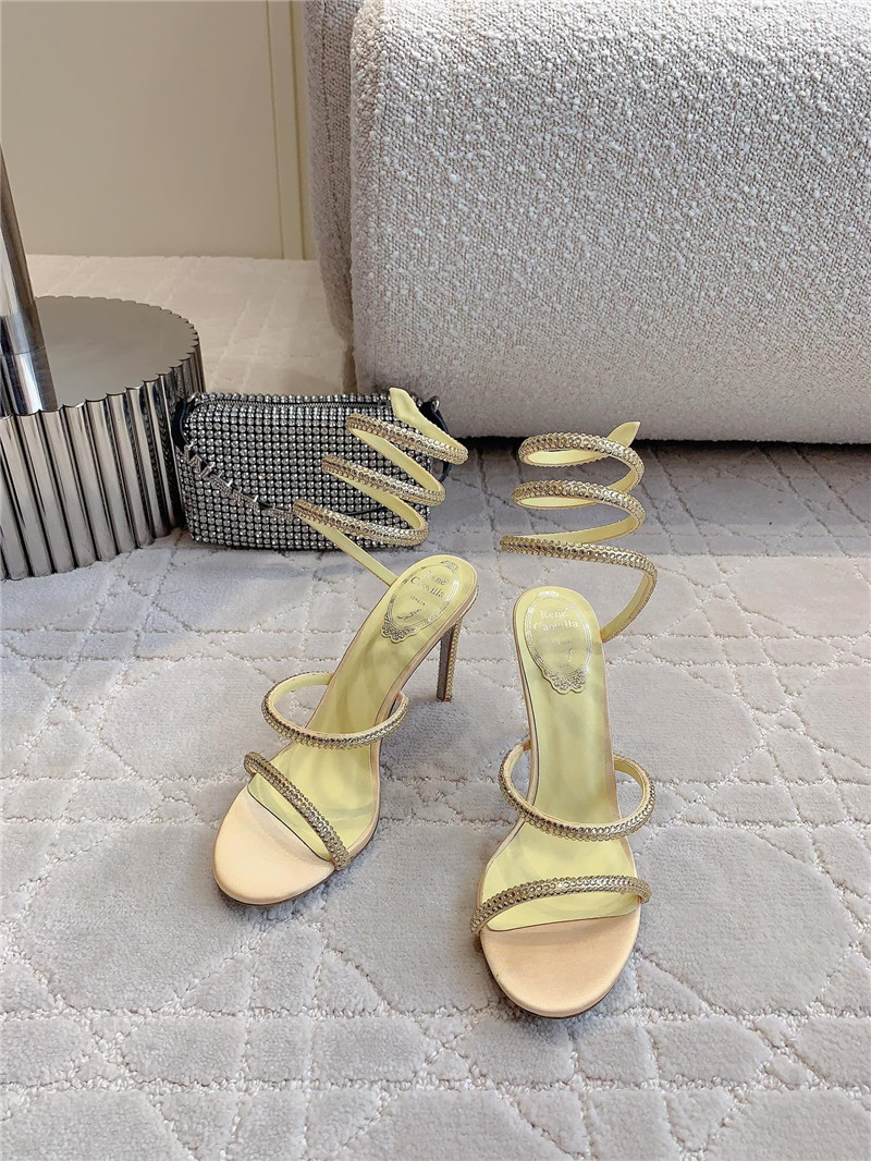 Rene Caovilla Jeweled Cleo Light Yellow Sandal 105