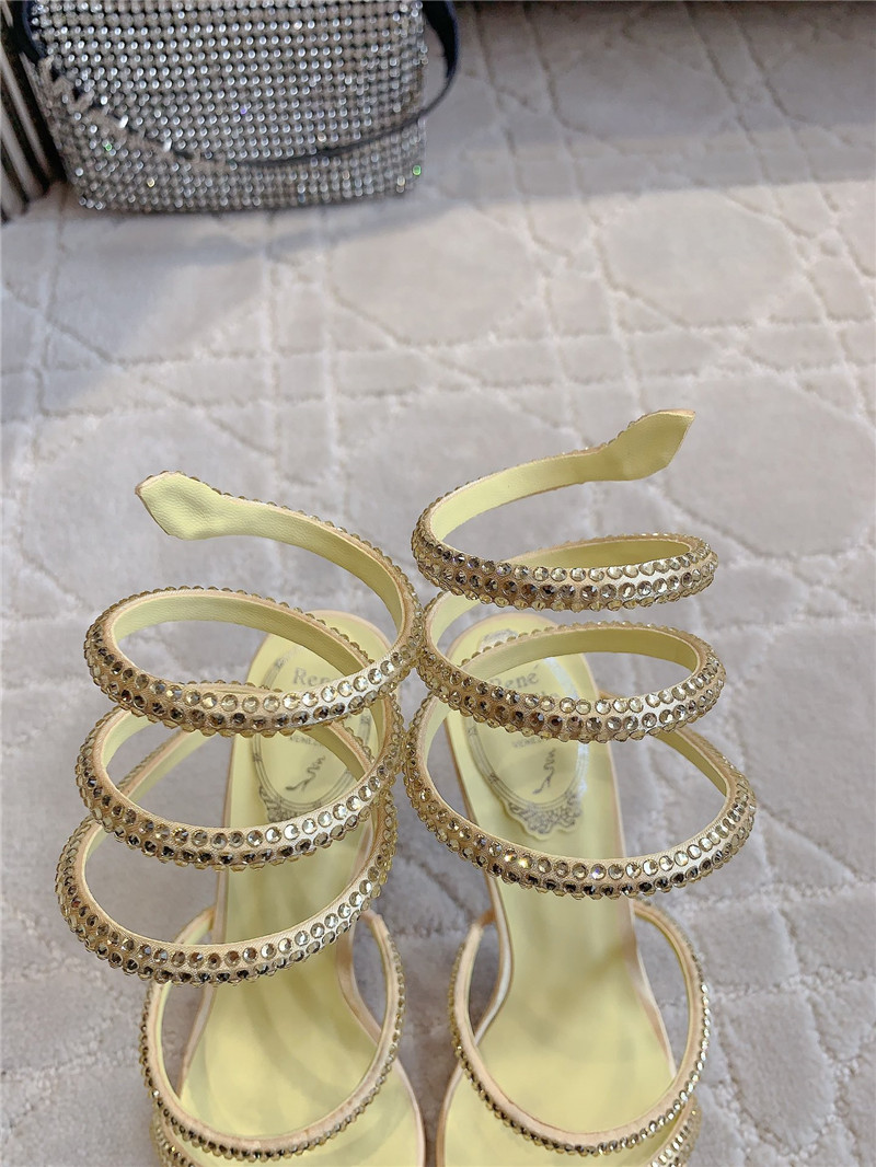 Rene Caovilla Jeweled Cleo Light Yellow Sandal 105