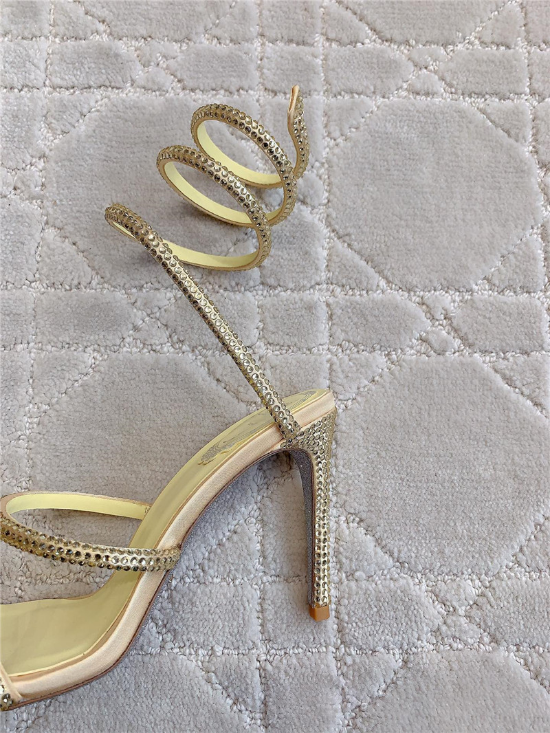 Rene Caovilla Jeweled Cleo Light Yellow Sandal 105