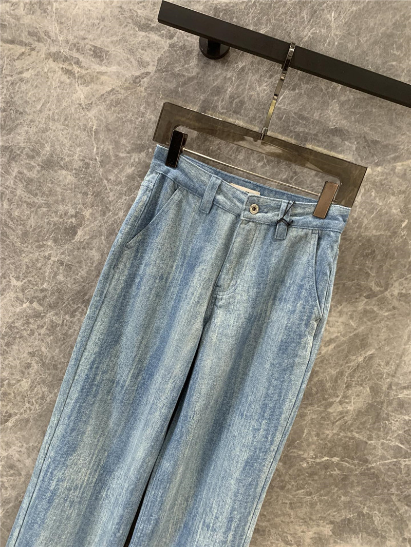 M1um1u striped tie-dyed denim trousers replica d&g clothing