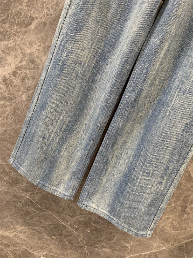 M1um1u striped tie-dyed denim trousers replica d&g clothing