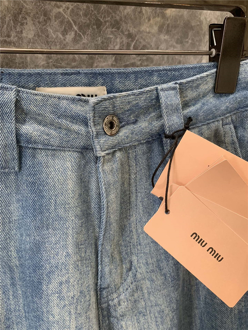 M1um1u striped tie-dyed denim trousers replica d&g clothing