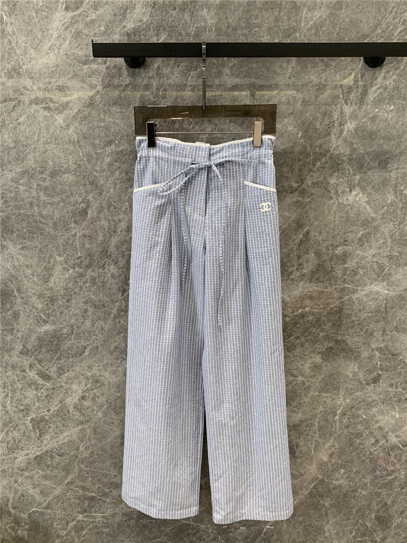 Ch**el striped casual trousers replica d&g clothing