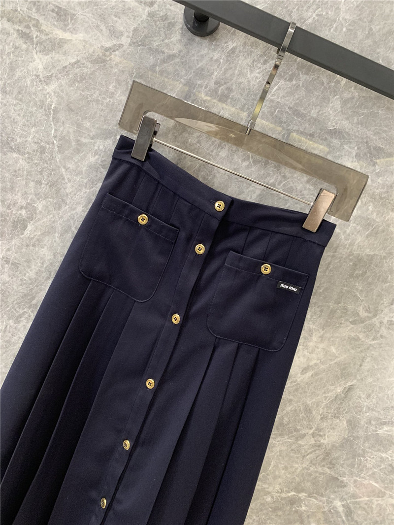 M1um1u logo pleated midi skirt replicas clothes