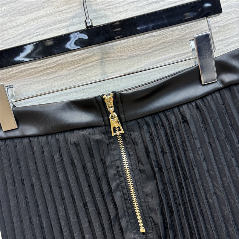 l0vis Vvtt0n lv monogram print pleated long skirt replica clothes