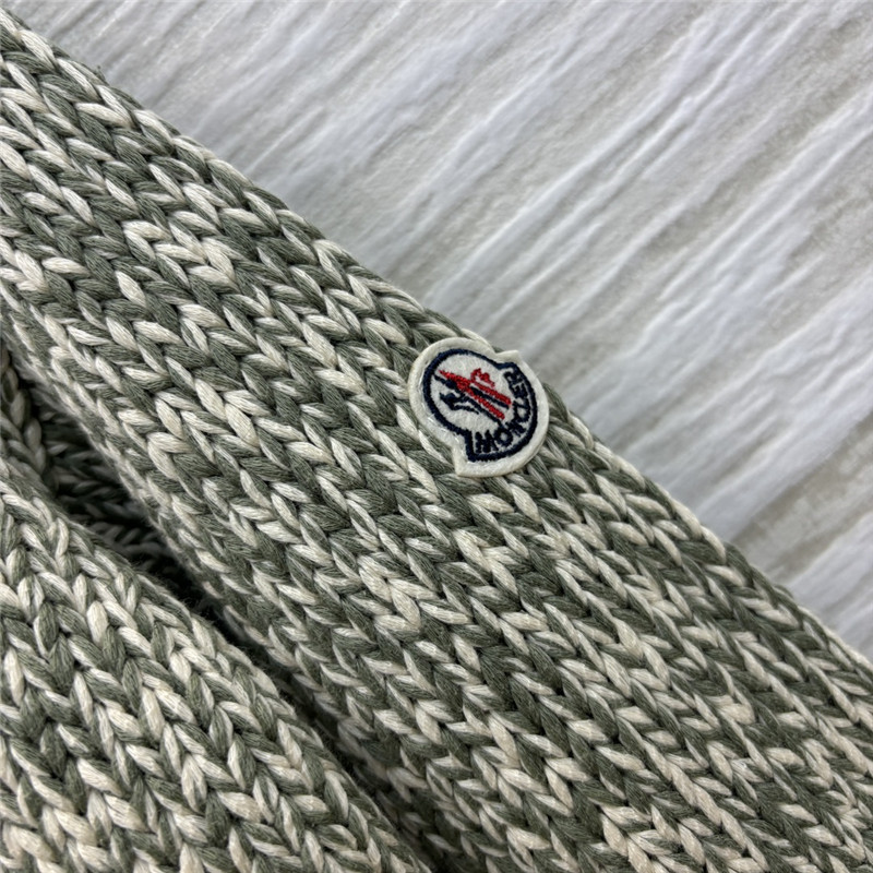 Moncler olive green wool blend knitted jacket replica clothing