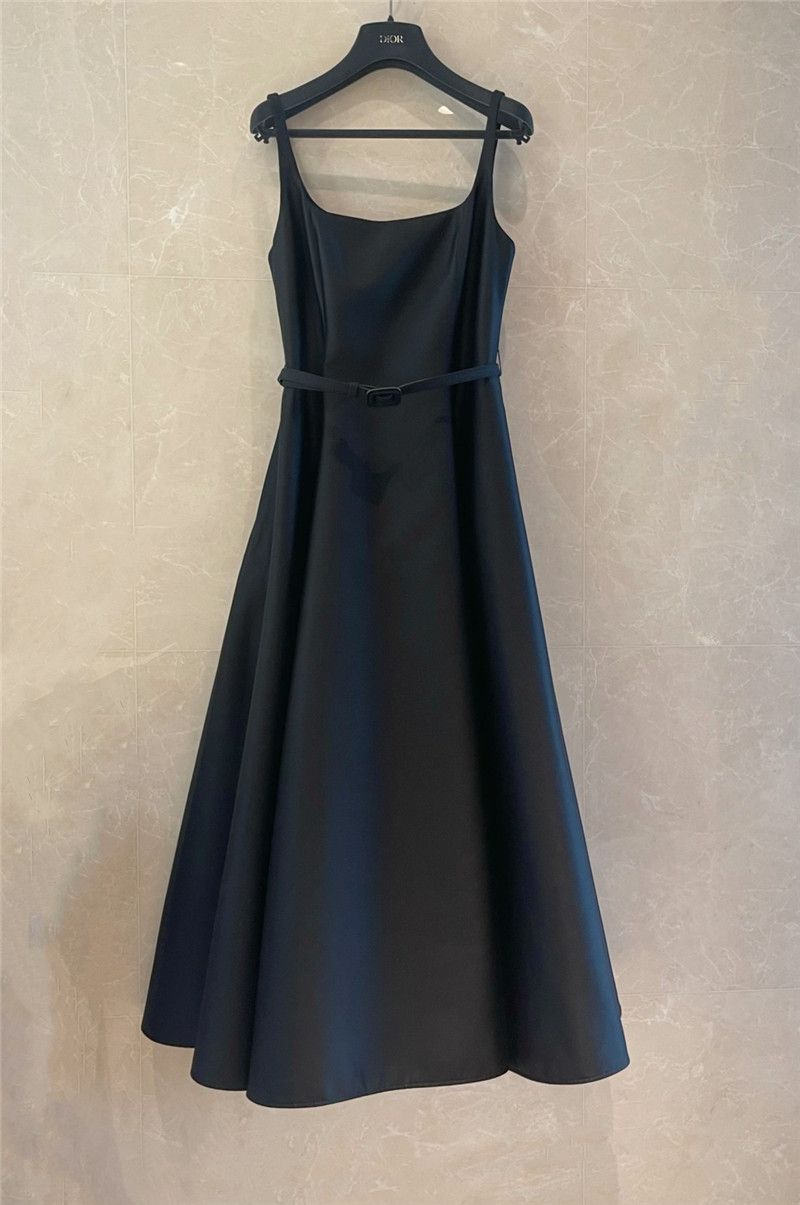D10r flared mid length wool silk dress