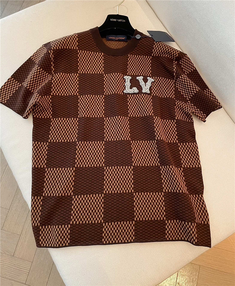 l0vis Vvtt0n lv plaid jacquard short sleeve replica d&g clothing