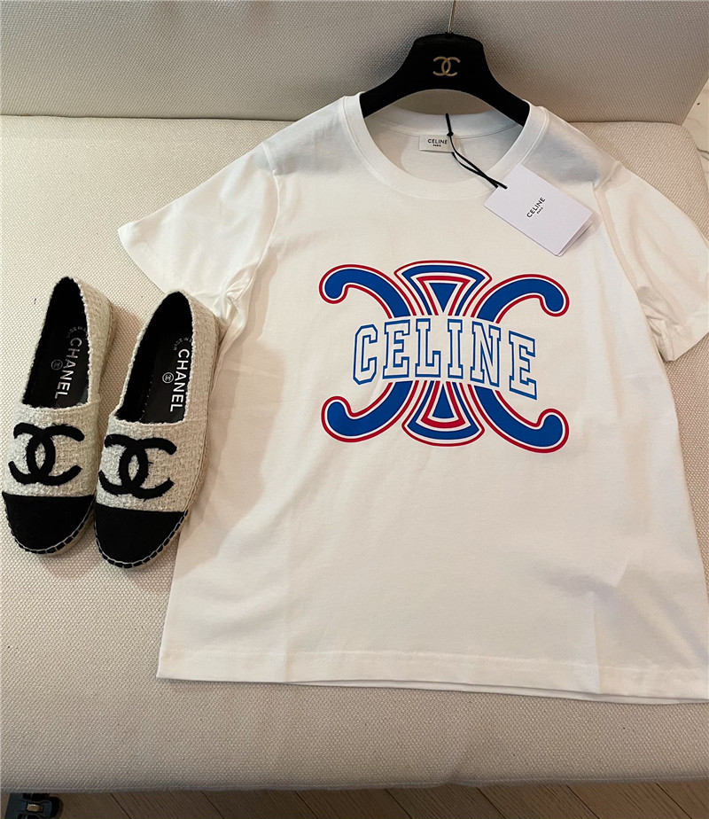 Ce1i*e triumph iconic print short-sleeved replica clothes