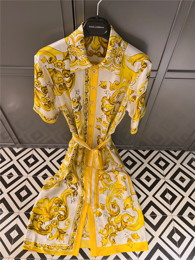 Dolce & Gabbana d&g silk positioning print dress replica clothes