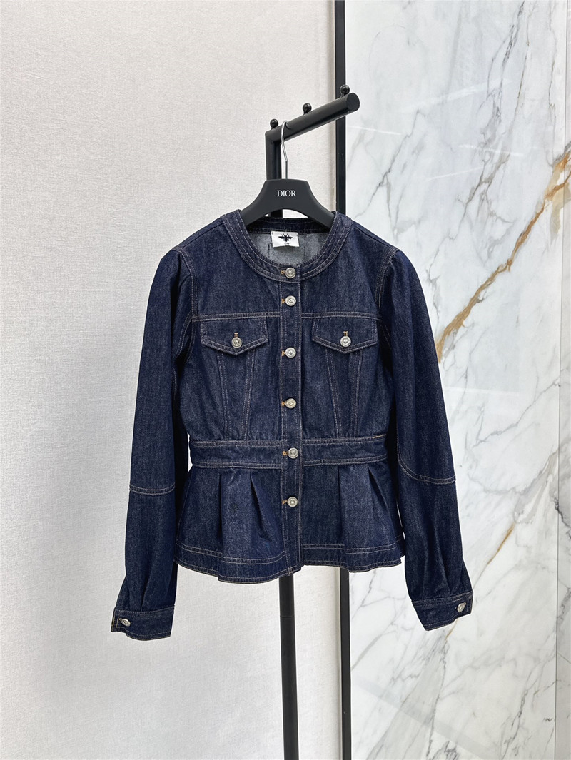 D10r waist round neck denim jacket replica designer clothes