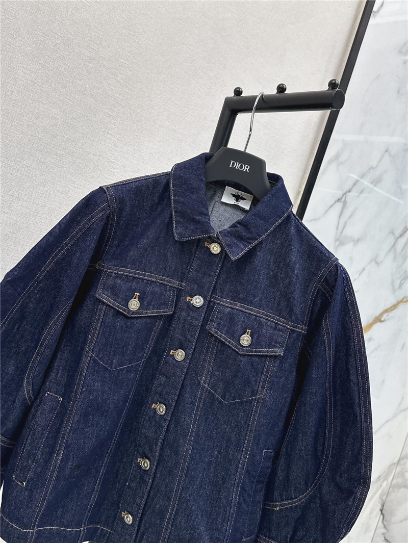 D10r puff sleeve lapel denim jacket replica clothes
