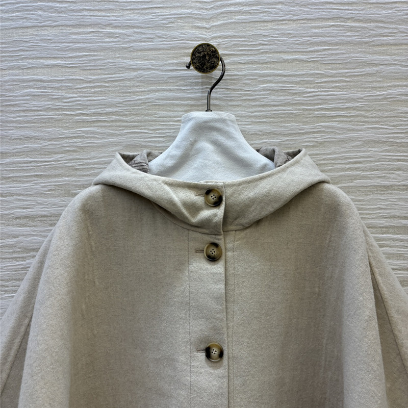 Vanitoo hooded short sheepskin cape coat replica clothes