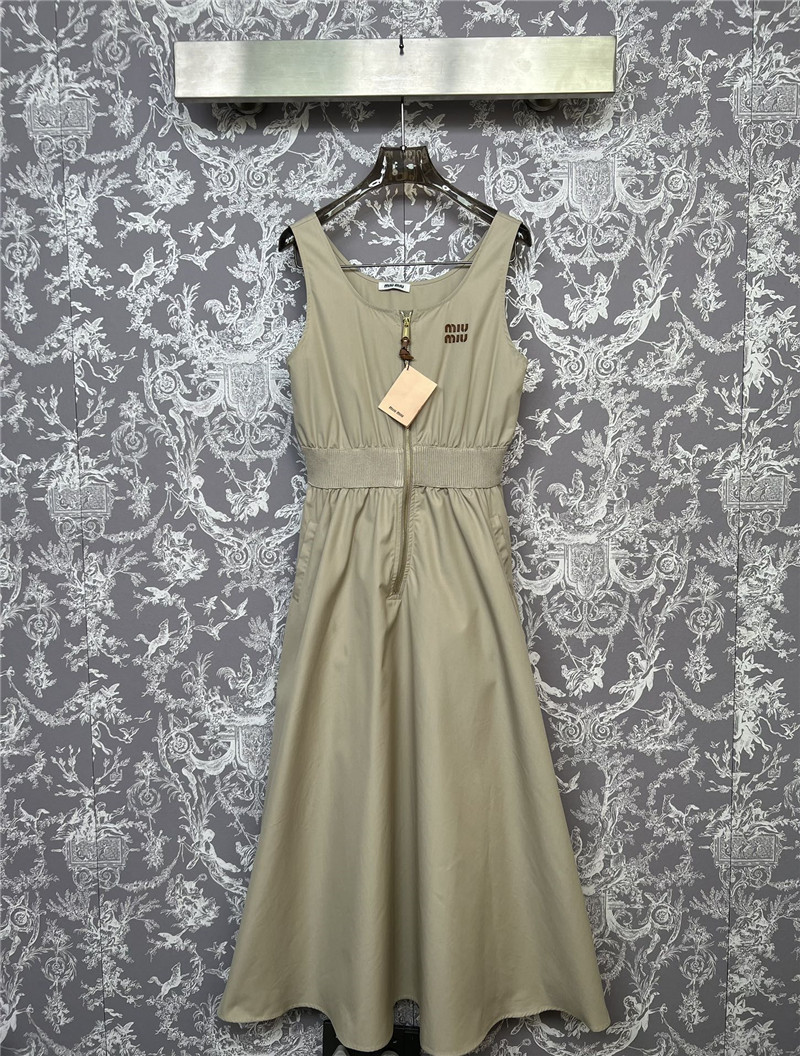 Miu Miu Panama Cotton Fit-And-Flare Dress